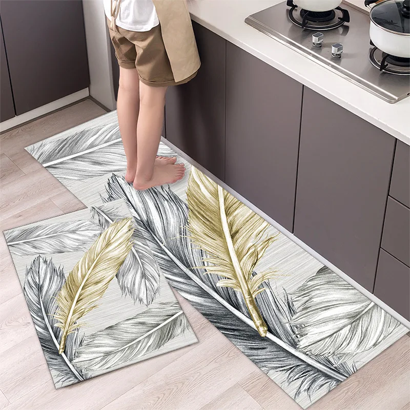 thumbnail image 1 of Alfombra de cocina antideslizante moderna para el hogar, alfombra suave de dibujos animados simple a la moda, alfombra de baño de tira larga, felpudo de entrada lavable y duradero, 1 of 5