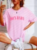 90's Baby Creativity Letter T-Shirts for Women Funny Oversize Tops Street Hip Hop Clothing All-math Female Short Sleeve 4