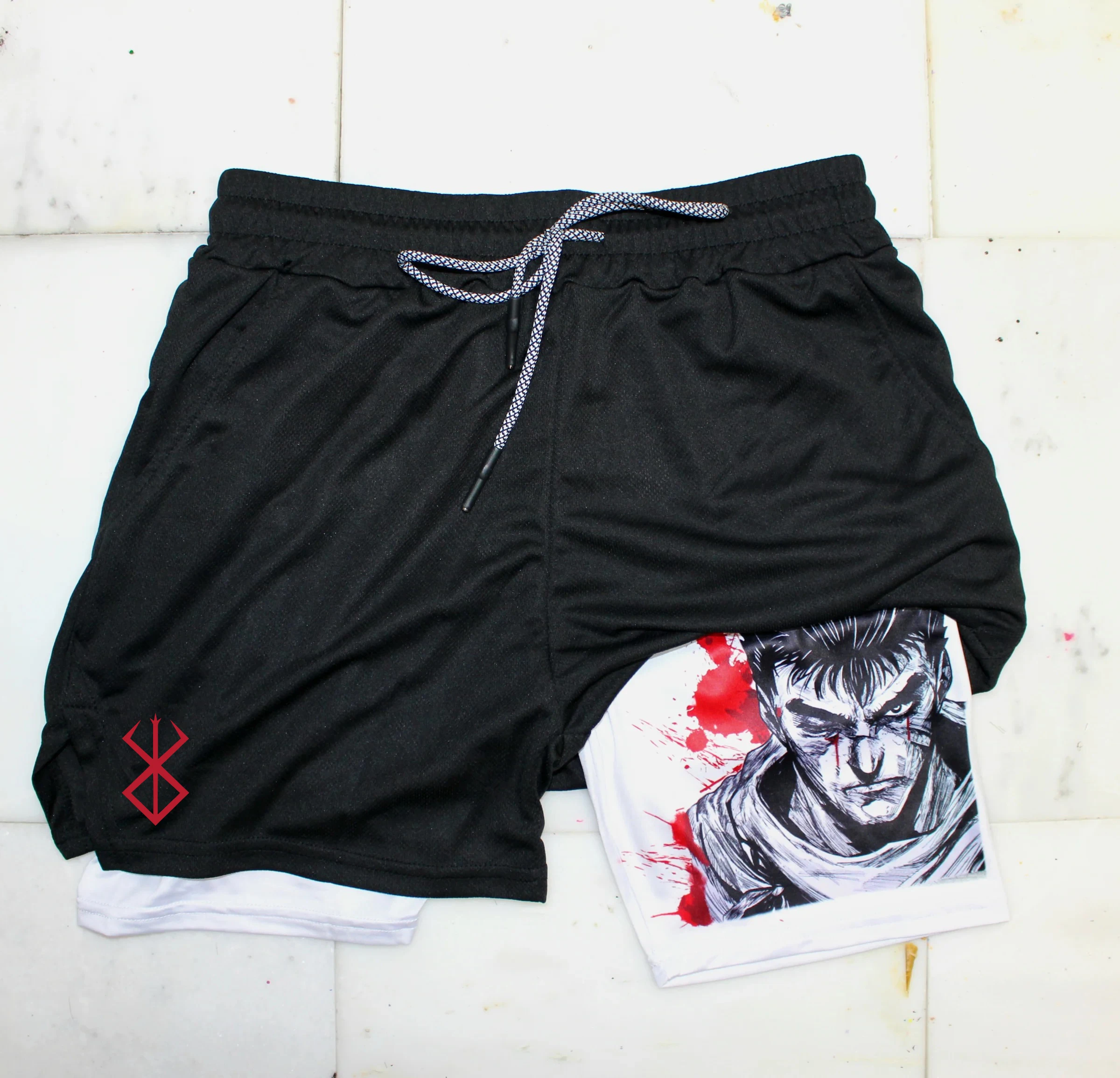 

Berserk Guts Men's Anime Gym Shorts to Fitness 2 In 1 Quick Dry Performance Shorts Multiple Pockets Sports Short Pants Summer