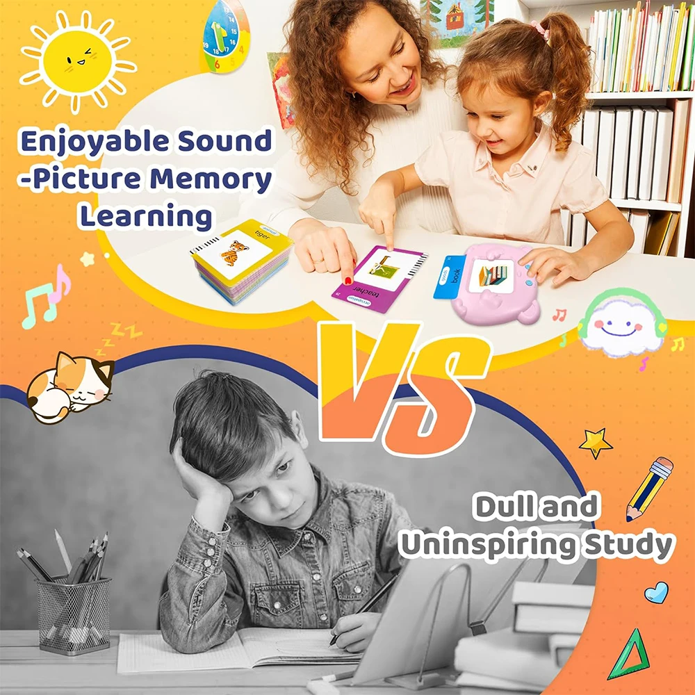 Talking Flash Cards Baby Learning Cards with 224 Sight Words Educational Gifts for Toddler Montessori Toys Speech Therapy 5