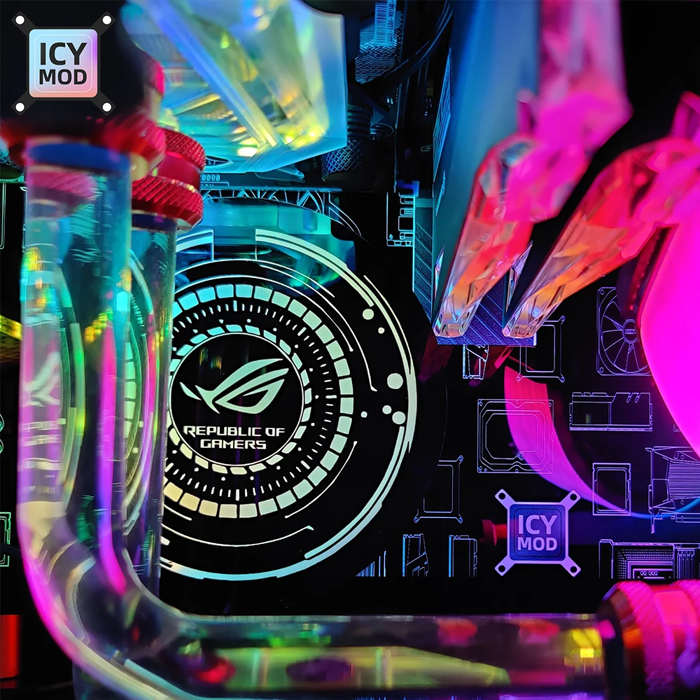 RGB 그림 하단 PC 케이스 조명 서클 장난감 기본 A-RGB 섀시 패널 5V3Pin SYNC AURA 게이머 모드 ARGB 플레이트 사용자 정의 DIY