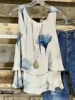 Plus Size women's printed vest slightly elastic polyester fabric casual floral top T-shirt 2025 spring and summer new