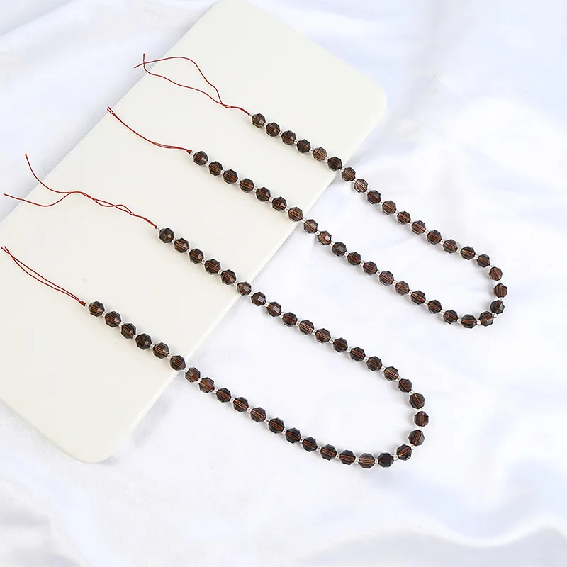 Natural Faceted Smoky Quartz Crystal Stone Spacer Beads Loose Beads For Jewelry Making Diy Handmade Bracelet Accessories