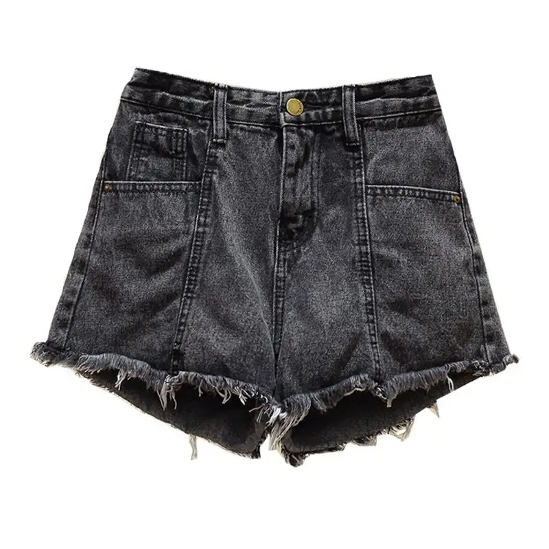 2023 Spring/Summer New Korean Version Loose Fit Slim High Waist A-line Versatile Fashion Wide Leg Hot Pants