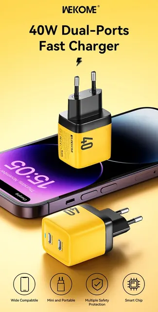 WEKOME Phone Charger Adaptador GaN Estándar De EE. UU. De 33 - Temu