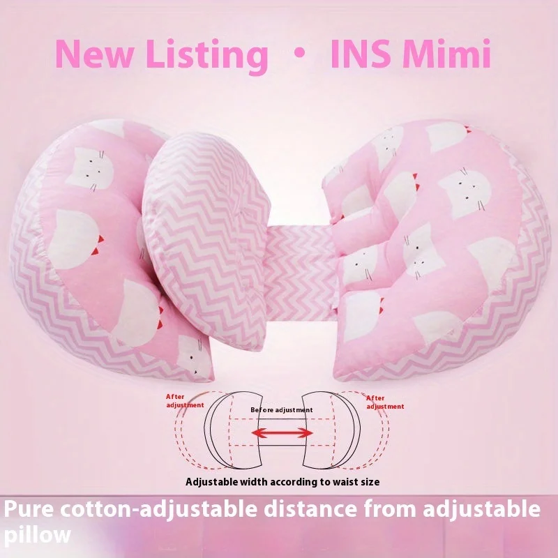 1pc Cotton Maternity Pillow for Side Sleeping U-shaped Pregnant Pillow Pure Cotton Abdominal Support