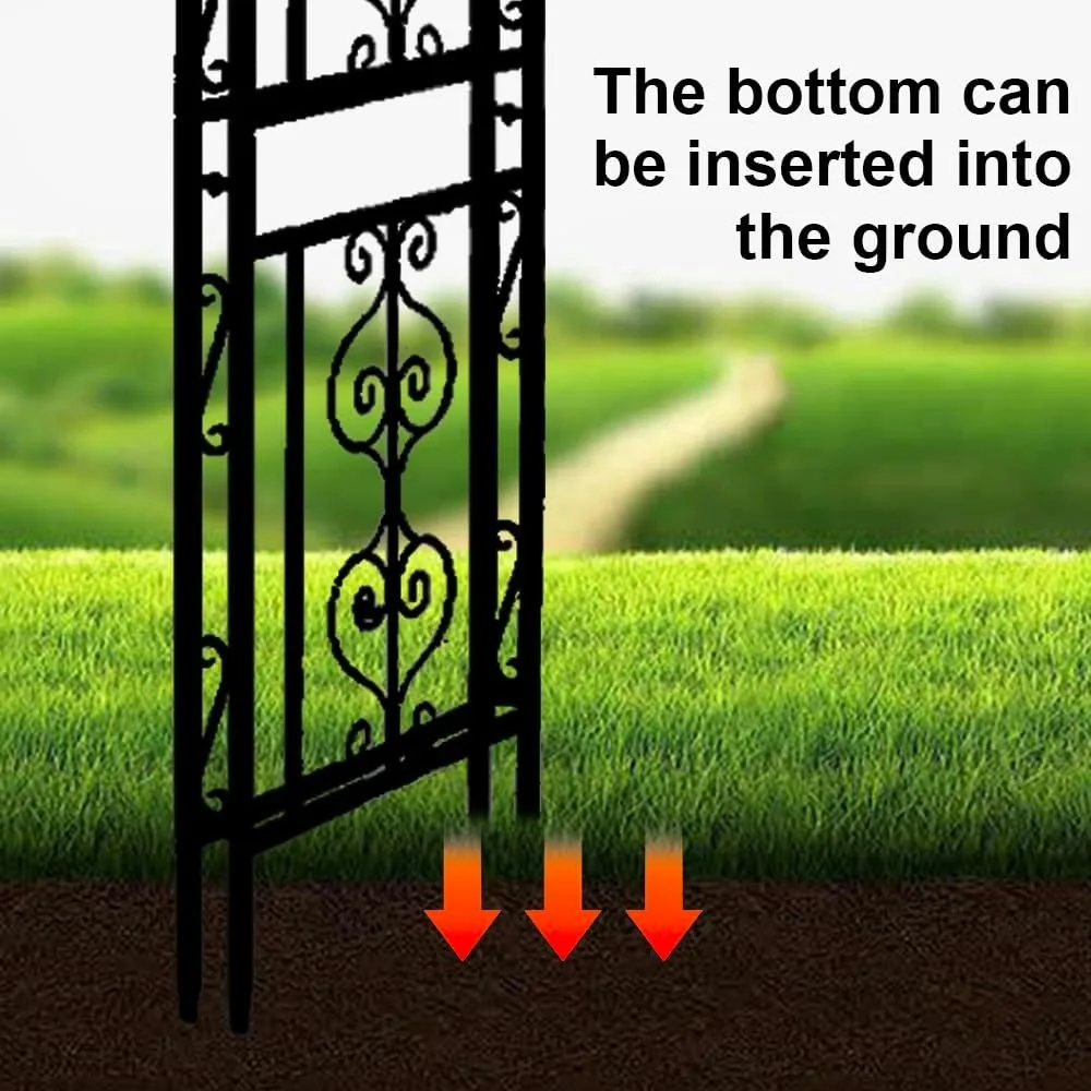 Metal Garden Arbor Trellis, Black Arch for Climbing Plants, Wedding Outdoor Arch for Ceremony, Flowers and Plants Support