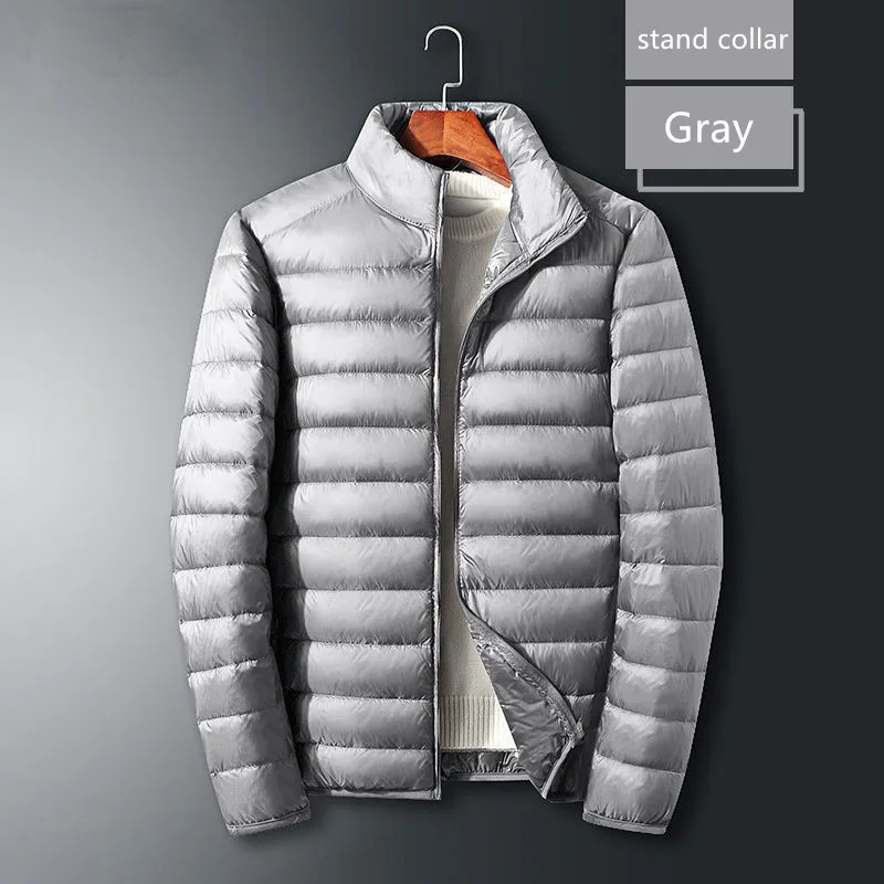 Men's Winter Slim Down Jacket Fashionable Warm Foldable Waterproof Windproof Breathable Outerwear Plus Size Men Hoodie Jacket down jacket,mens jacket