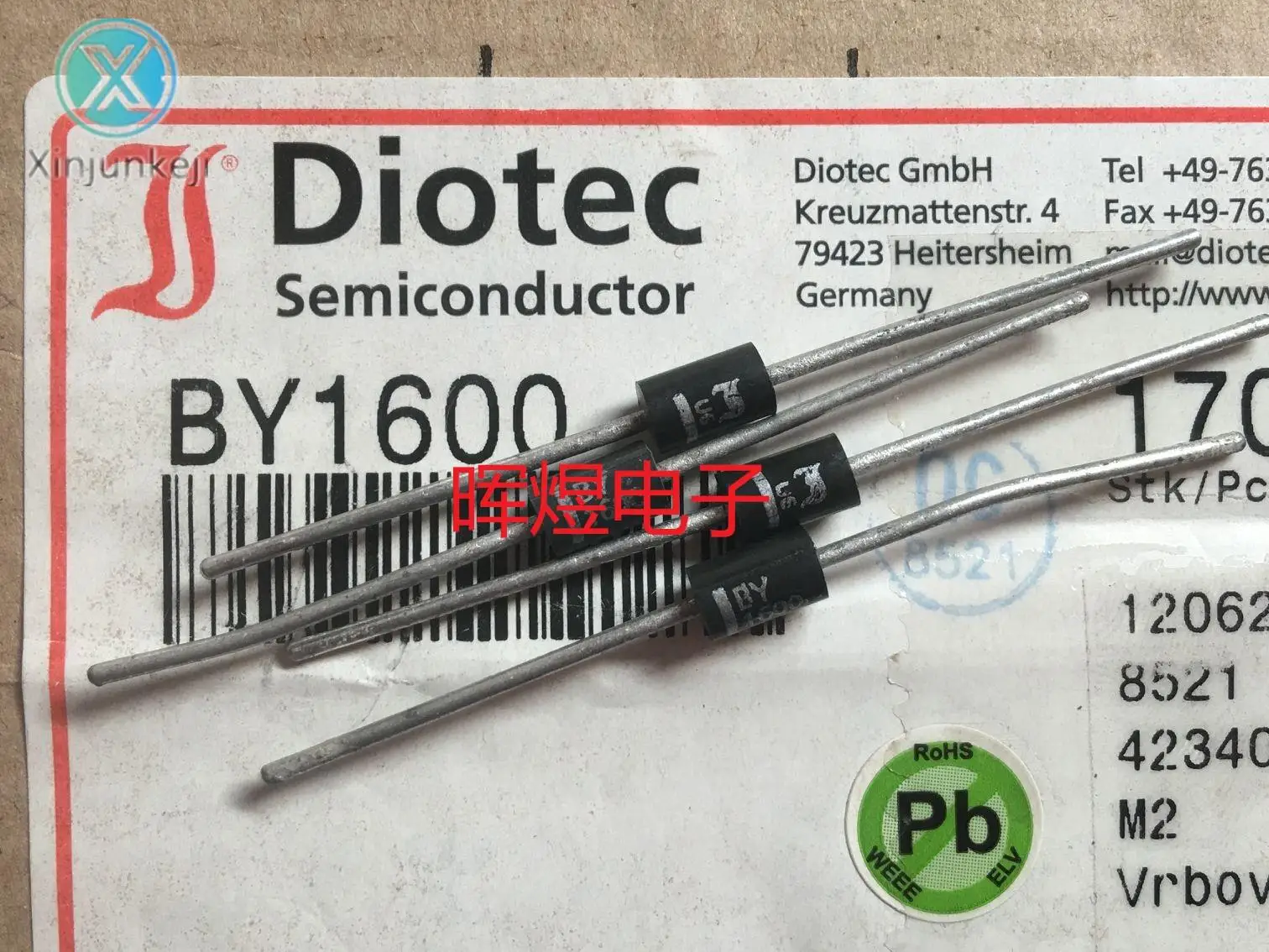 

10pcs orginal new DIOTEC BY1600 high-voltage rectifier diode 3A1600V
