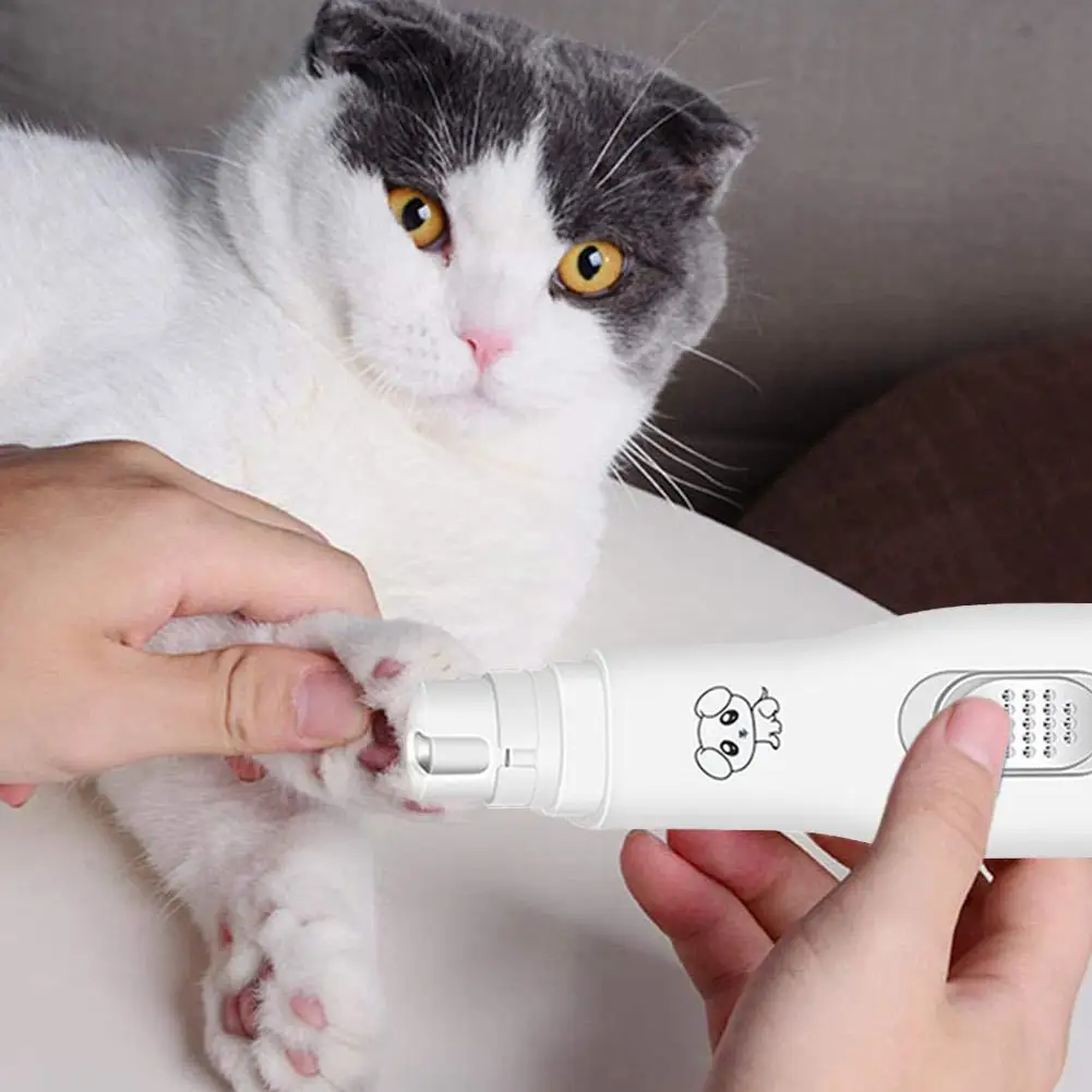 Dog Nail Grinder Electric Pet Nail Trimmer Battery Powered Painless Paws Grooming & Smoothing Tool Super Quiet for Dogs Cats