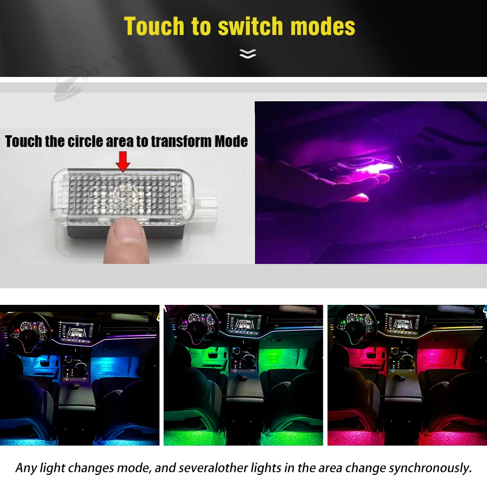 Car Footwell Lights Accessories for Audi A1 8X A3 8V 8Y A4 B8 B9 A5 8T A6 C6 C7 C8 A7 A8 D3 D4 D5 Q2 Q3 8U F3 Q5 8R FY Q7 4L 4M led car lights led car decorative lights led car decoration lamp car ambient lights car interior lamp