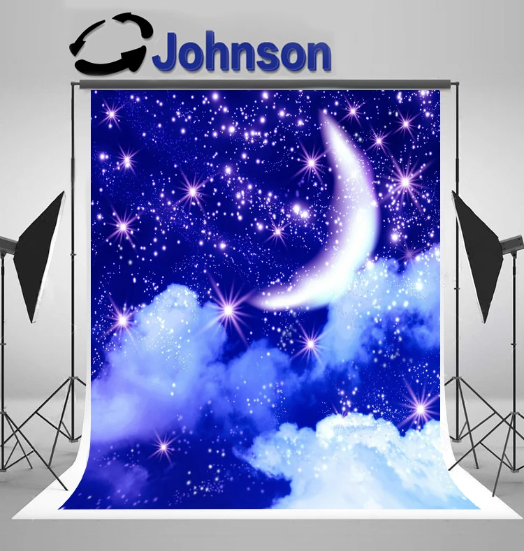 Johnson Night Sky Star Crescent Moon Clouds Sfondo Computer Di Alta Qualità Stampa Neonato Studio Fotografico Sfondo