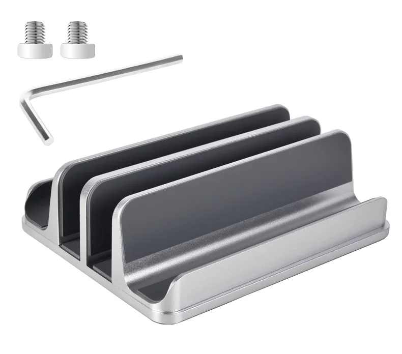 suporte para notebook vertical tenmtoo suporte para notebook em alumínio com dupla ranhura ajustável para holder