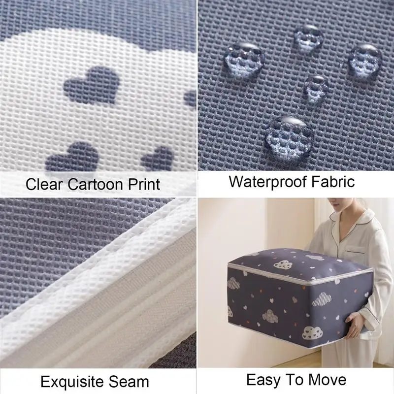 Foldable Storage Bags Quilt Organizer Box Waterproof Clothes Blanket Sorting Bags Under-Bed Storage Moisture Proof Organizer 5