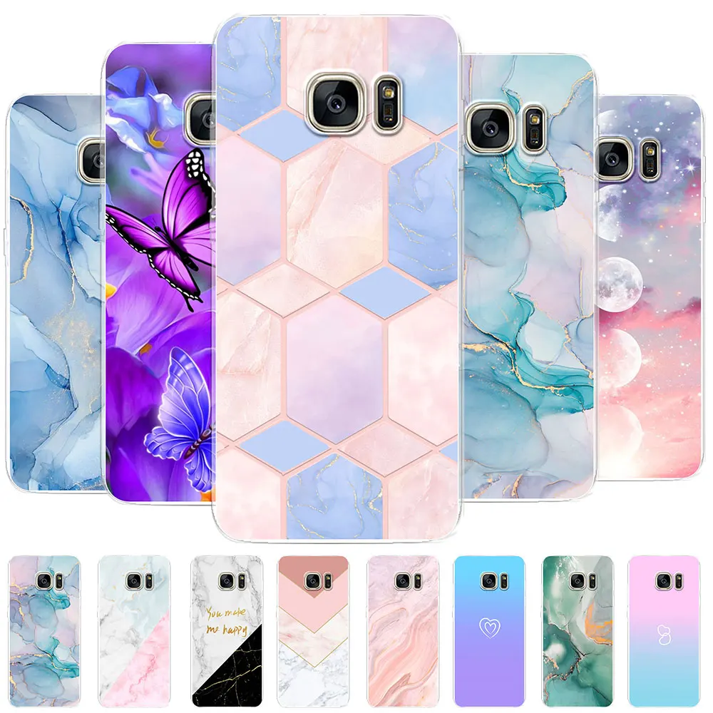 Per Samsung S7 Custodia S7 Edge Silicone Tpu Fashion Painted Soft Clear Per Samsung S7 Custodia Per Samsung Galaxy S7 Edge Cover Paraurti