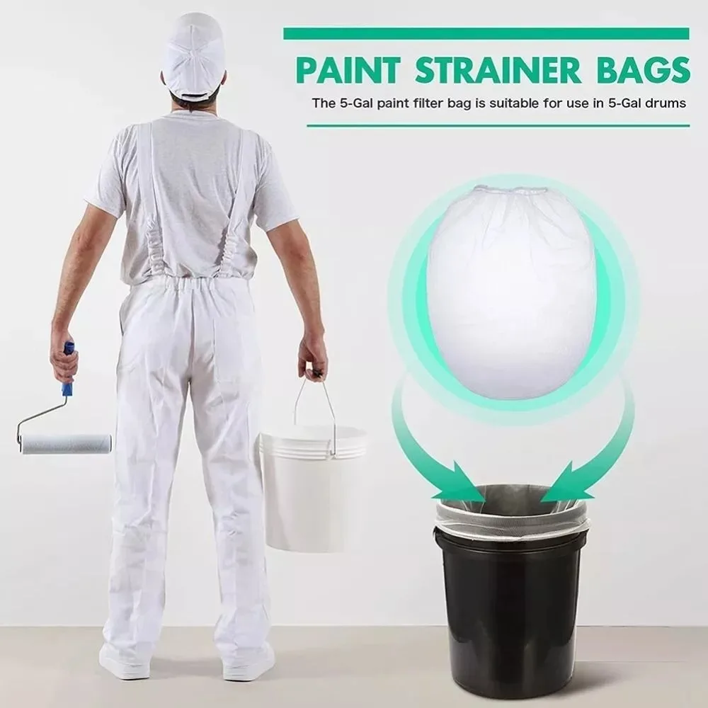 5Pcs Paint Screen Net Top Opening Paint Strainer Bags Home Decoration
