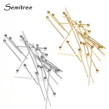50 Pz 0.6mm In Acciaio Inox Acqua Placcato Oro Testa Spilli Orecchini FAI DA TE Risultati per Artigianato Fatto A Mano Perline Creazione di Gioielli 20/30mm 1