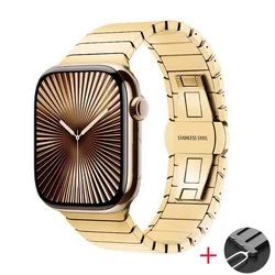 Premium Metal Bracelet Strap for Series 10 - 11 42mm (Golden)