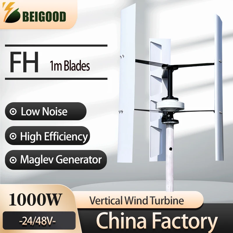 

Big Sale Vertical Wind Turbine Generator 1000W 2000W 24v 48v With Controller On grid Inverter 3 Phase With 3 blades Home Use