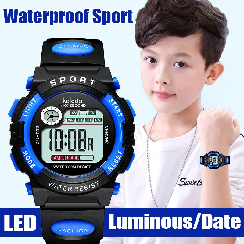 Children Watch Sport Kids Watches Silicone Strap Waterproof LED Digital For Kid Student Girl Boy Wristwatch Clock | Наручные часы