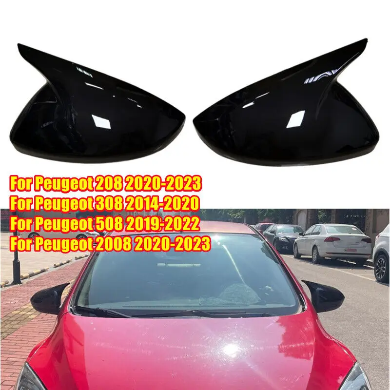 

Pair Rearview Mirror Cover Side Mirror Caps For Peugeot 208 2020-2023 / 308 508 2008 Rear View Mirror Cover Trim Car Accessories