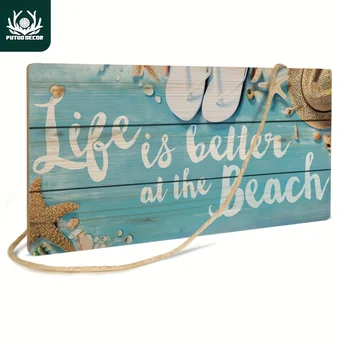 Putuo Decor Beach Wooden Hanging Sign 1