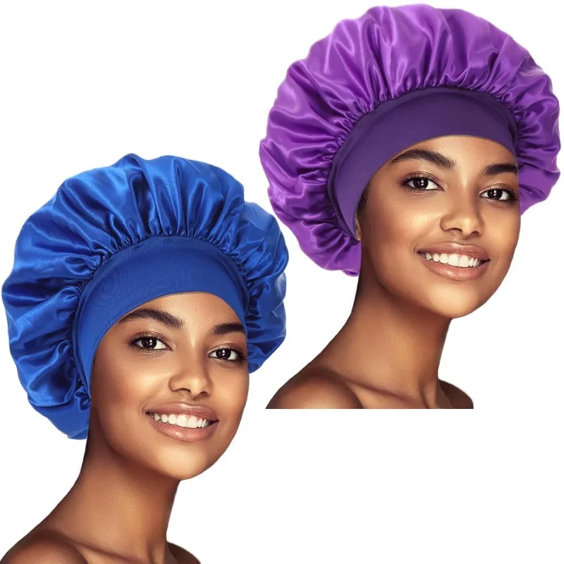Wide Brim Satin Hair Care Sleep Cap - Women's Beauty Headscarf for Home Use, Convenient and Practical Hair  Protection