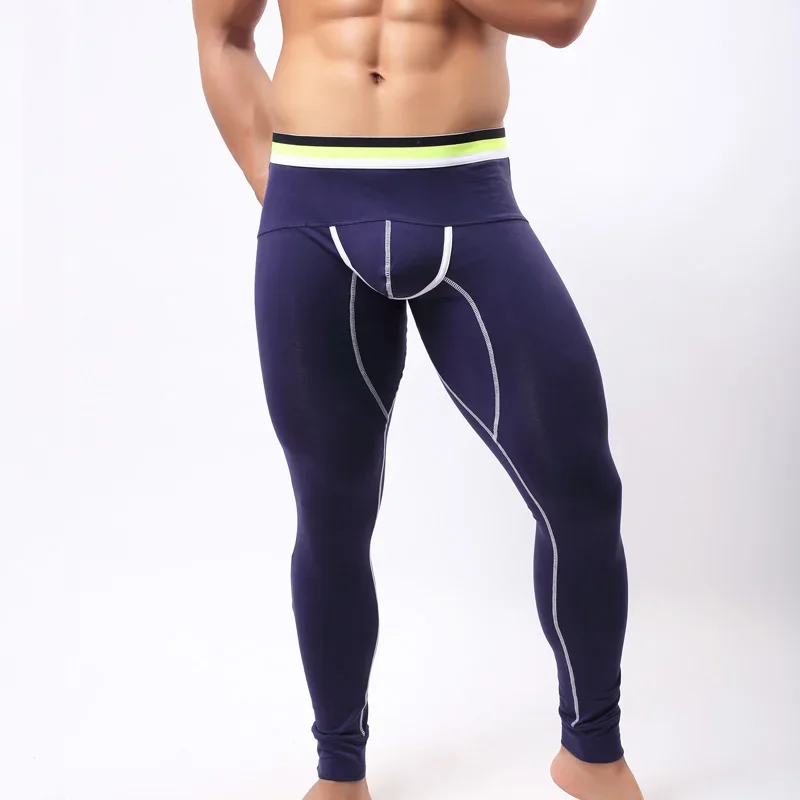 Fashion Thermal Underwear For Men Cotton Long Johns Sexy Low Waist bulge Penis Pouch Men Warm Leggings Home Sleepwear Long Pants 6
