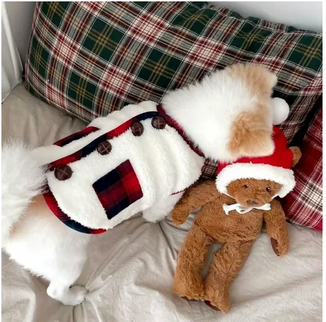 강아지 겨울옷 강아지 가디건 애완견 코트 고양이 재킷 치와와 프렌치 불독 조끼 크리스마스 강아지 의류 강아지 코스튬