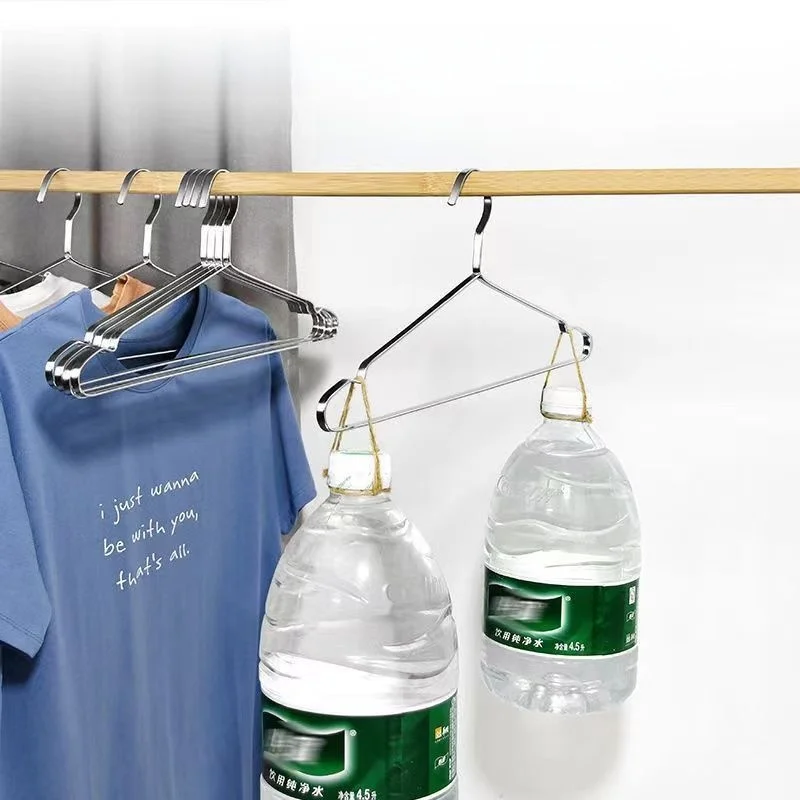 스테인리스 스틸 두꺼운 평평한 바 형태의 미끄럼 방지 흔적 없는 옷 건조대 성인용 옷걸이 의류 걸이 수납 정리함