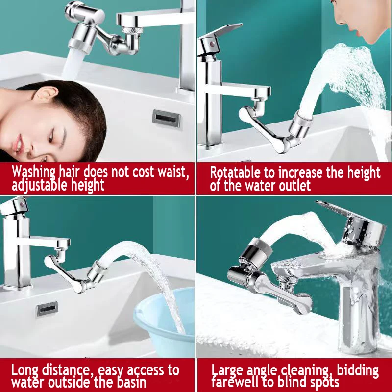 Bathroom Faucet Mechanical arm universal faucet 1080 degree bathroom basin bubbler single gear dual gear optional
