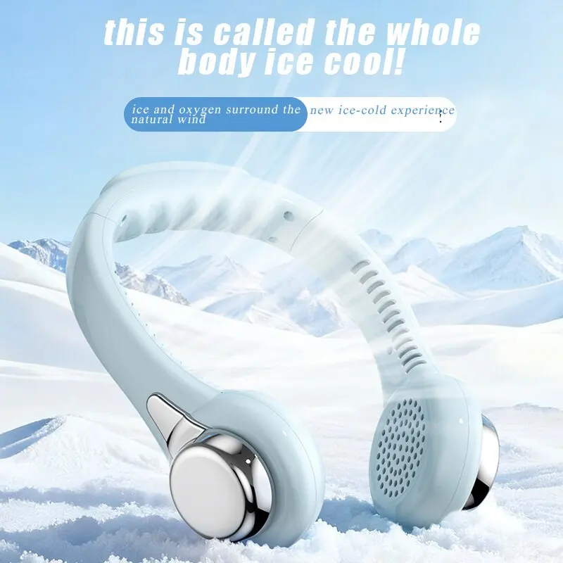 Neck-Hanging Fan Portable Summer Air Cooler USB Cooling Fan + Summer Personal Cooling Fan Hands-Free Fan/Wearable/Suitable for Outdoor Activities/Sports/Kitchen/Office
