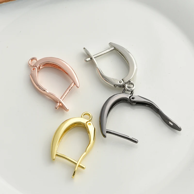 Hypoallergenic Earring Hooks 18K Gold/Rhodium Plated DIY Earwires Jewellery Findings 1 Pair