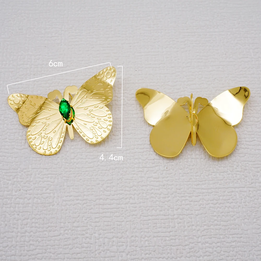 Fashion Personality Dubai Gold Color Crystal Butterfly Earrings For Women Copper Statement Drop Earings Bohemia Geometry Jewelry