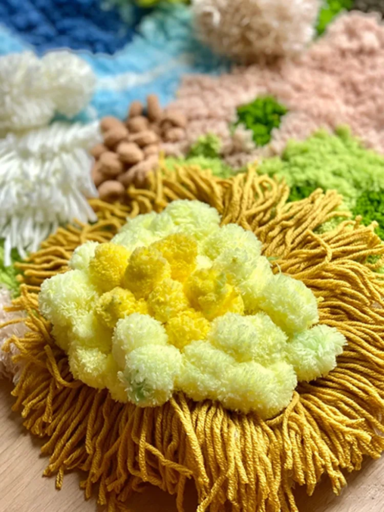 Forest Moss Carpet DIY Material Kit Yarn Blanket Crochet Sofa Window  Cuion Foot Pad Hand Knitted Wool Yarn