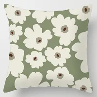 New Olive Green Abstract Floral Plush Cushions Case Hipster Leaves Geometric Nordic Simple Office Pillows Decorative Couch Seat 3