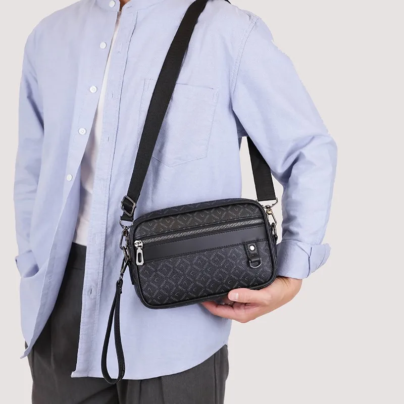 Fashion Crossbody Bag for Men Bags Business Man Messenger Bag Designer  Clutches Wristlets Bags Leather Male Sling Shoulder Bag