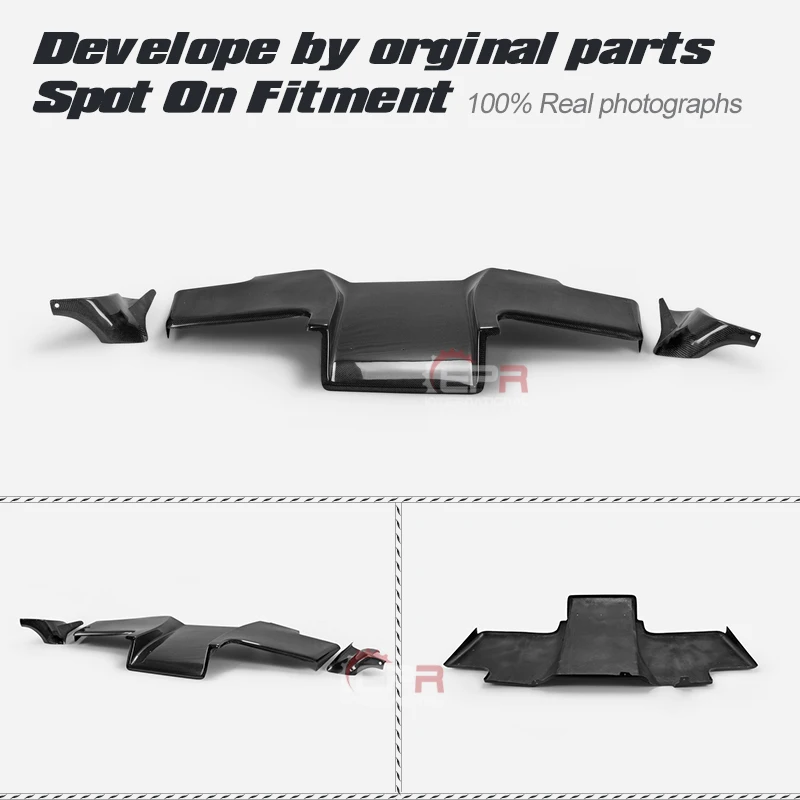 

For Toyota 93-98 Supra MK4 JZA80 TS Style Carbon Fiber Rear Diffuser Glossy Finish Bumper Under Panel Fibre Splitter Set Trim