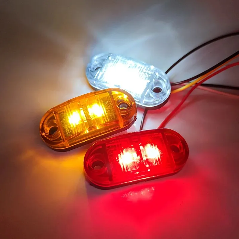 10PCS Oval LED Side Marker Car Lights Universal 12V 24V for Trailer Trucks Caravan Clearance Lamp Surface Mount led marker lights