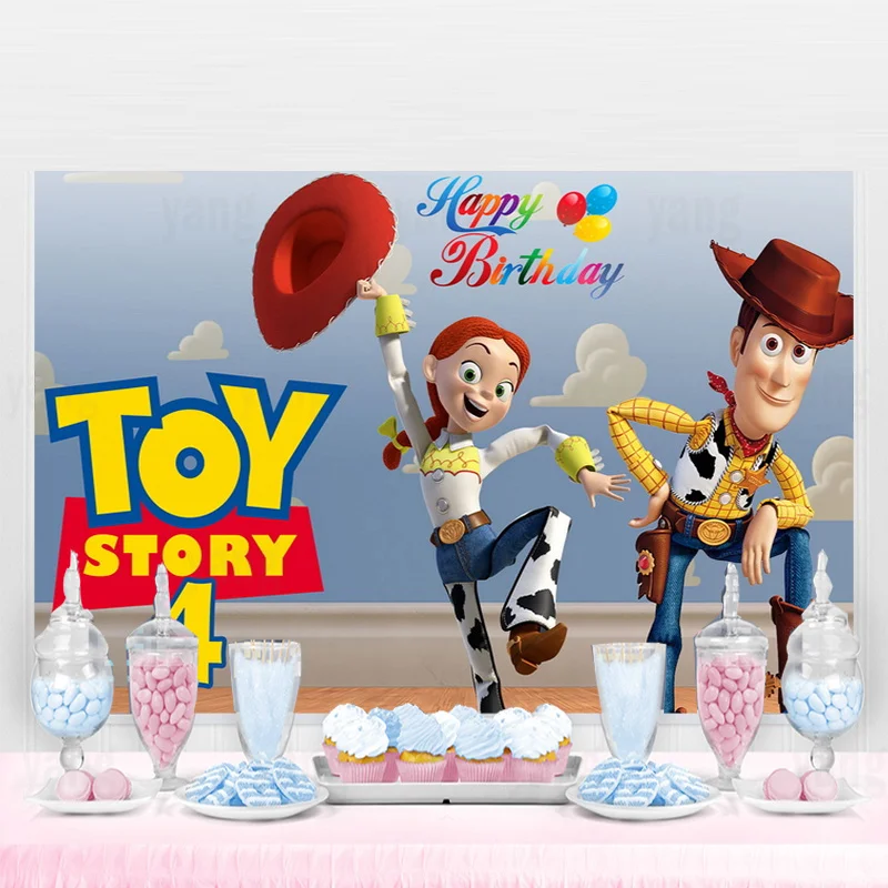 Disney Custom Toy Story House Woody Jessie Birthday Banner Photo Background Ragazzi Kids Party Decor Forniture Decorazioni