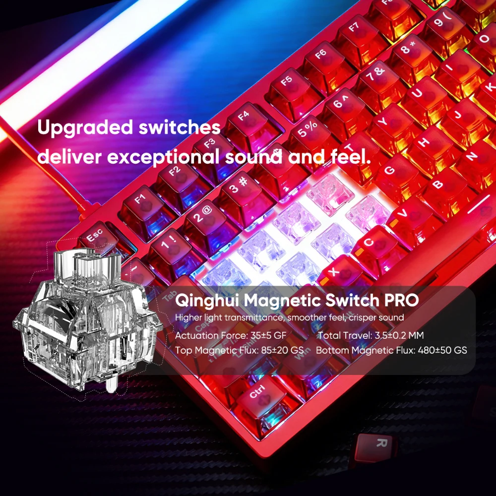 IROK MG75 V2 MG75V2 알루미늄 마그네틱 게이밍 기계식 키보드 래피드 트리거 0.07ms 8KHz 0.001mm 512K 스캔 레이트 게이머 키보드