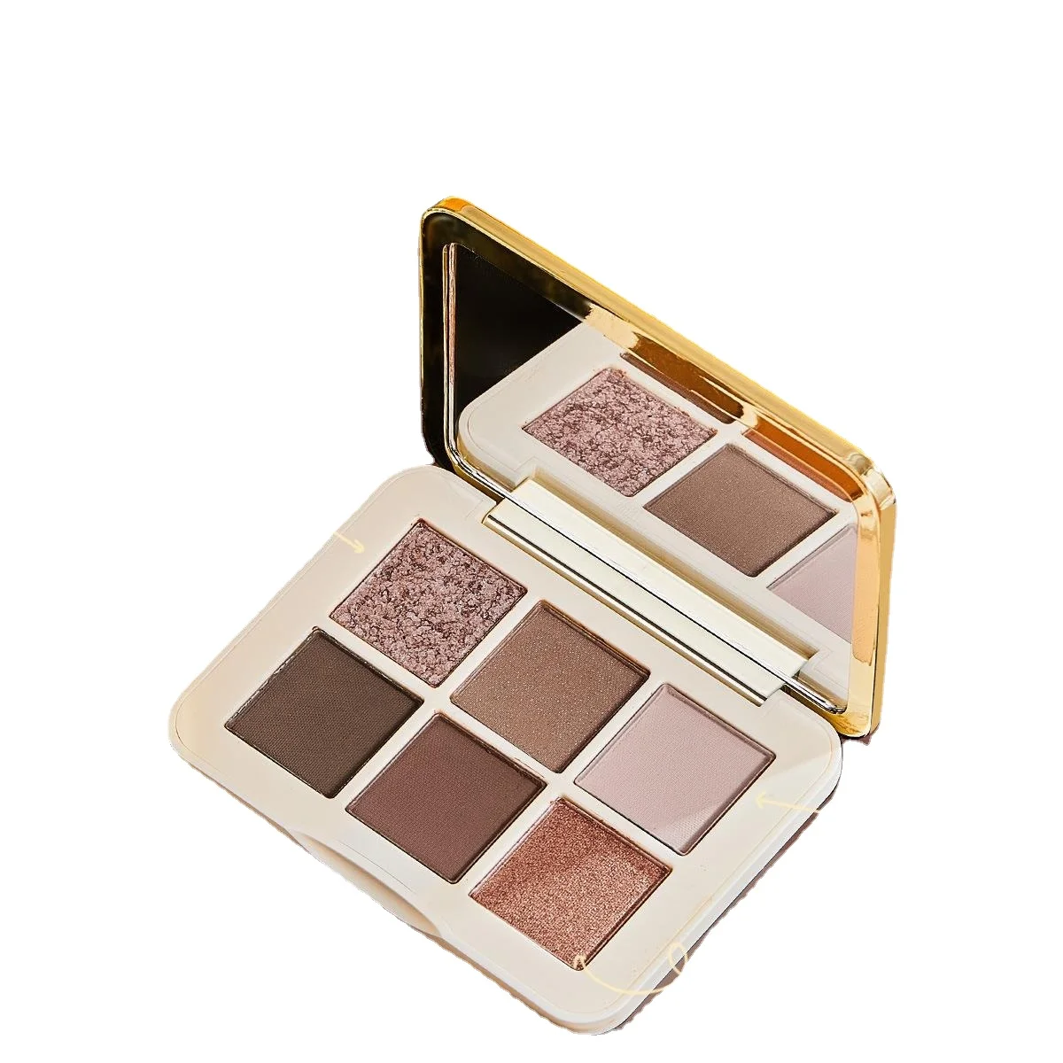 

Yy Six Color Eyeshadow Palette Matte Shimmer Long Lasting Color Rendering No Falling out Smear-Proof Makeup