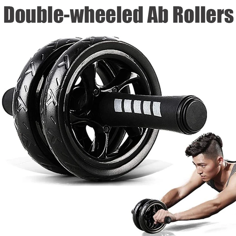 휴대용 이중 바퀴 Ab 롤러 복부 코어 체육관 운동 피트니스 장비, 복부 근육 바디 빌딩 운동 장비 