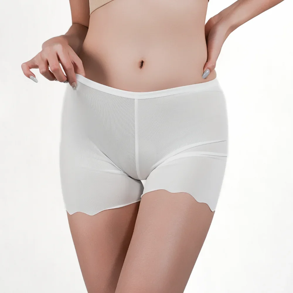 3pcs Seamless Safety Short Pants Womens Ice Silk Slip Panties Breathable Under Dress Boxer Leggings Black White Beige Boy Shorts