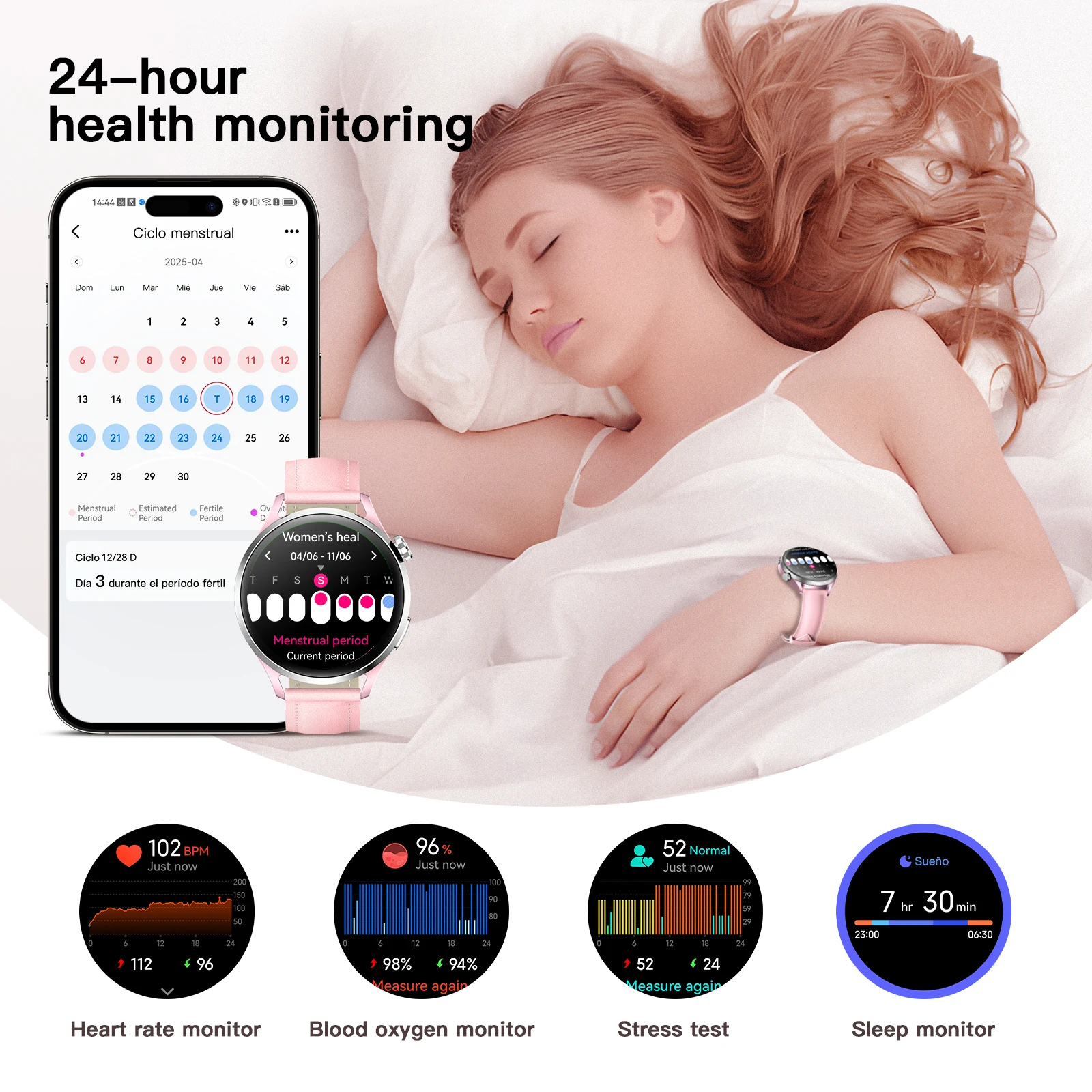 שעון חכם Kieslect Lora 3 עם שיחת Bluetooth, תצוגת AMOLED בגודל 1.32 אינץ', מסך מגע עמיד במים עד 5ATM, מעקב כושר