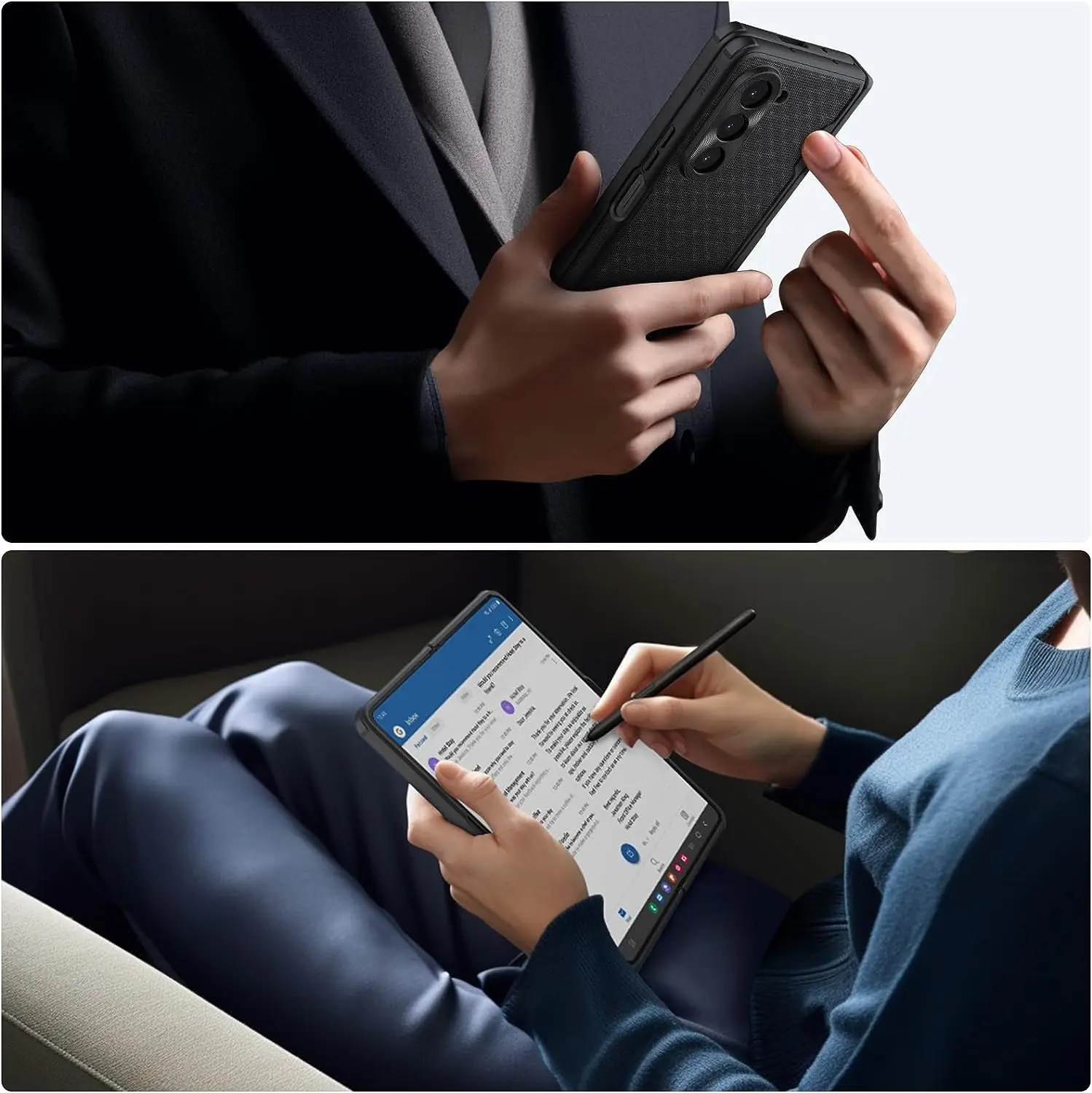 For Samsung Galaxy Z Fold 5 Case Nillkin Super Frosted Shield Fold Case With Kickstand Shockproof Back Cover For Samsung Z Fold5