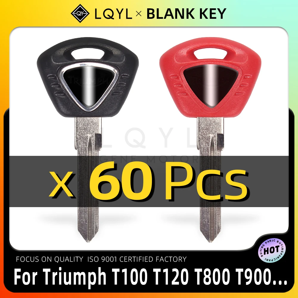 

60Pcs Motorcycle Key Uncut Blank Replace Keys For Triumph T100 T900 T800 Street Triple 675 600 1050 Tiger 800 T955 T 120 900 955