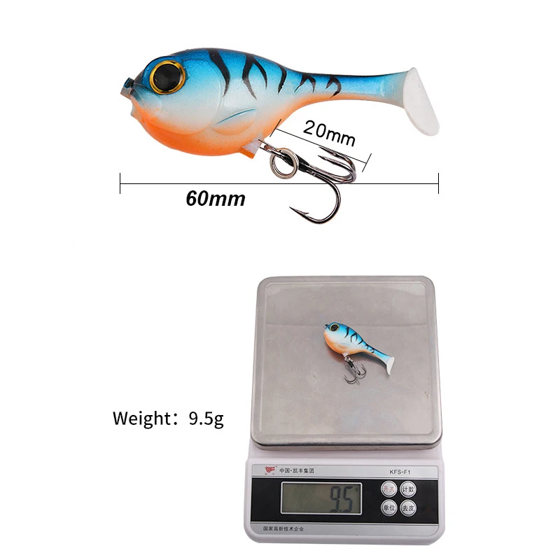 WESTBASS 1PX Big Head Soft Bait 6cm-9.5g Sinking Fishing Lure Trolling Silicone Swimbait Rubber Deraball Wobbler Jigging lurre 3