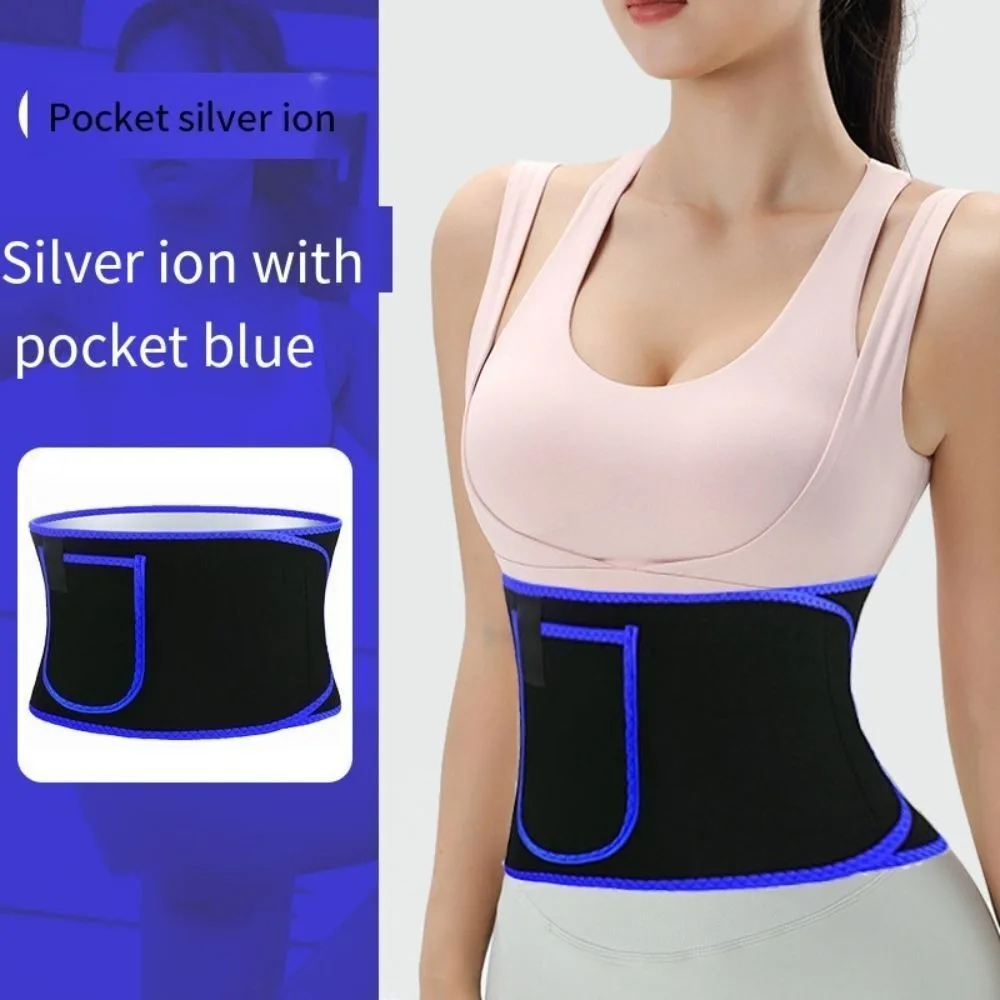 New Silver Ion Slimming Sweat Belt Adjustable Fat Burning Waist Tummy Trimmer Elastic Belly Sweat Girdle Belt Men and Women