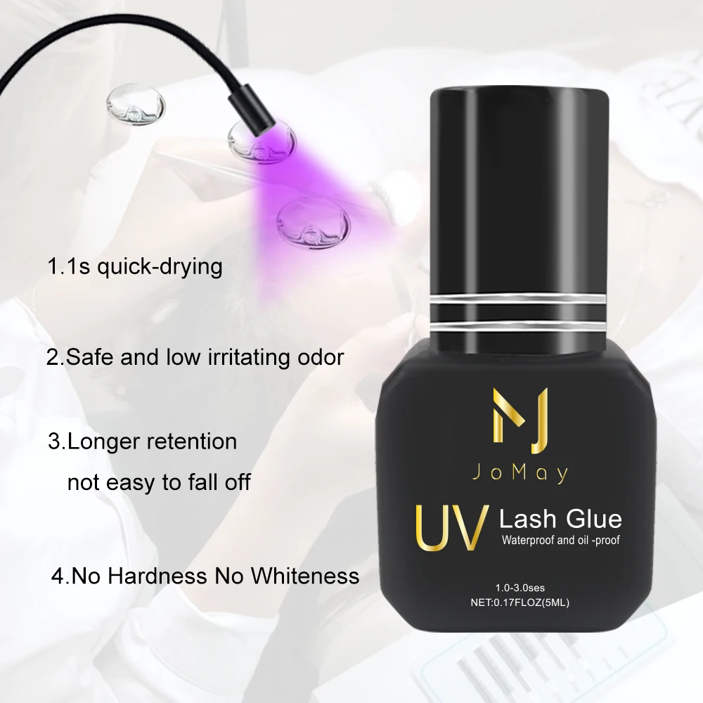 JOMAY Lash Glue UV Lash Glue 5ml Eyelash Extension Adhesive Long Lasting Fast Dry Korean Glue 1S 4